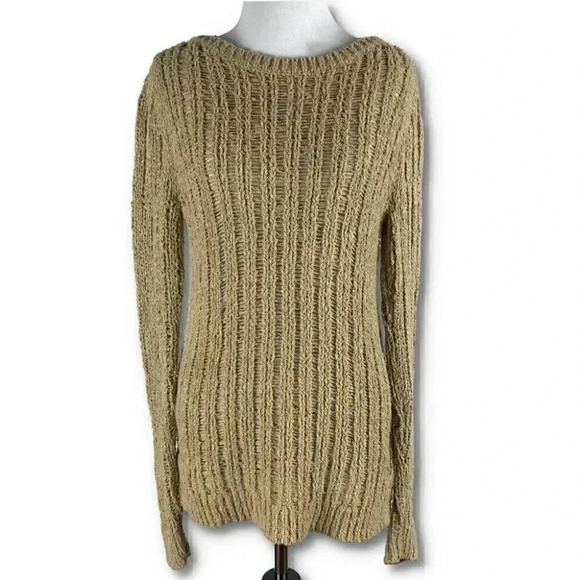 Michael Michael Kors sweater size M tan cut out Festival goblin core goth - Picture 10 of 10